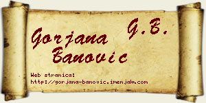 Gorjana Banović vizit kartica